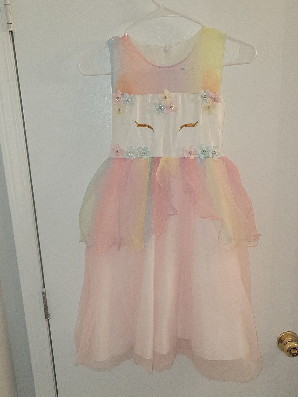 Girls Pastel Unicorn Party Dress - Rainbow Floral